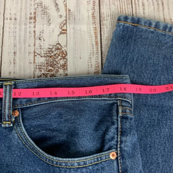 Levis "505" boot cut blue jeans sz 35 x 30 - Picture 6 of 15